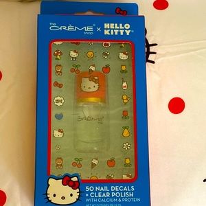 Hello kitty Clear polish +nail decals